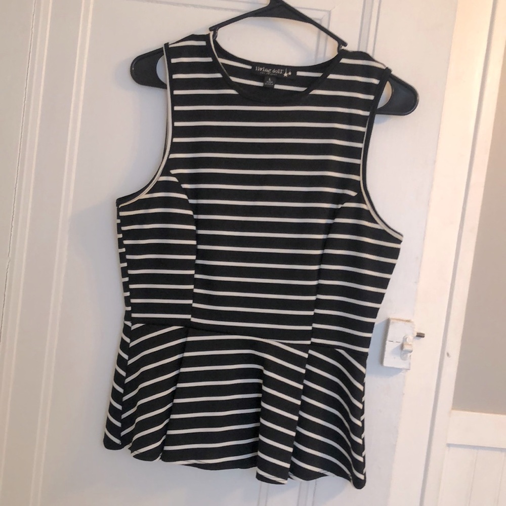 Striped Peplum Blouse